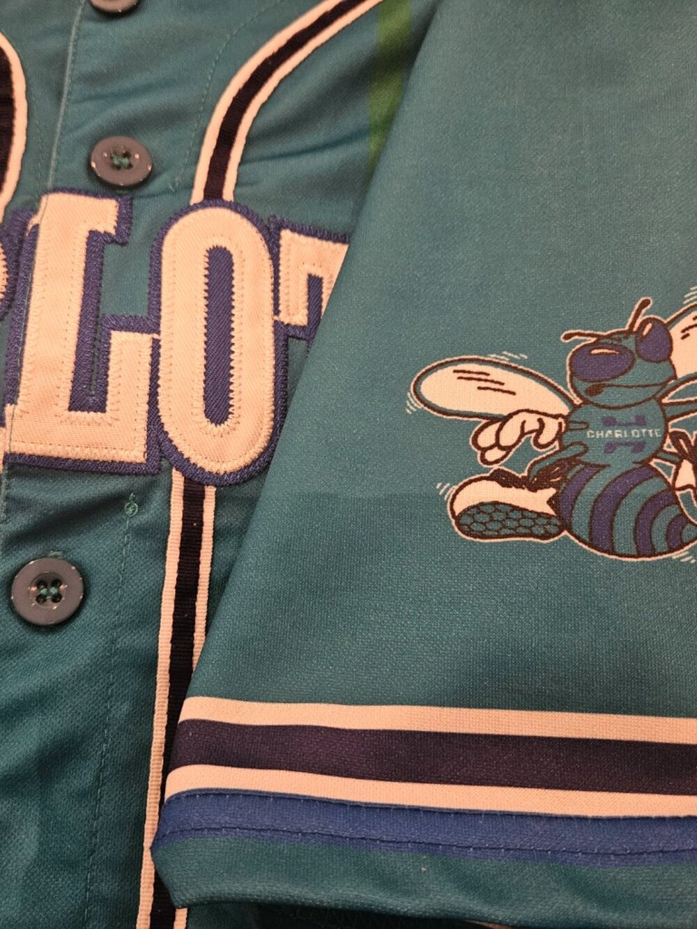 Charlotte Hornets Baseball Jersey - Picture 5 of 10